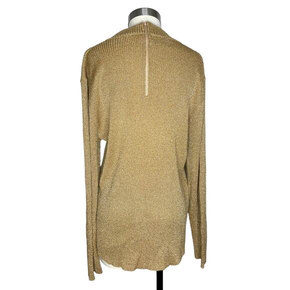 Lane Bryant Women's Gold Shimmer Sweater Size 38 - Picture 3 of 7